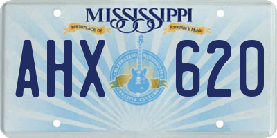 MS license plate AHX620