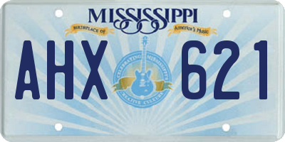 MS license plate AHX621