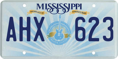 MS license plate AHX623