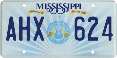 MS license plate AHX624