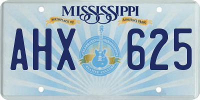 MS license plate AHX625