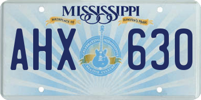 MS license plate AHX630