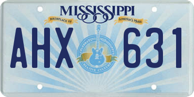 MS license plate AHX631