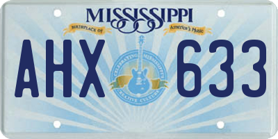 MS license plate AHX633
