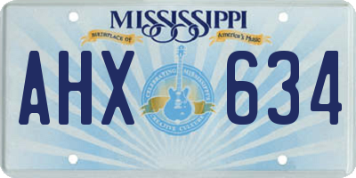 MS license plate AHX634