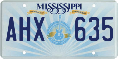 MS license plate AHX635