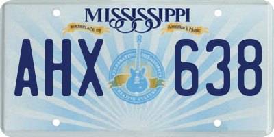 MS license plate AHX638