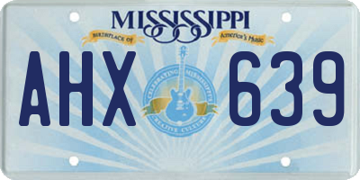 MS license plate AHX639