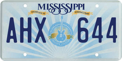 MS license plate AHX644