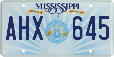 MS license plate AHX645