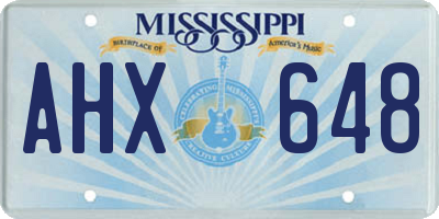 MS license plate AHX648