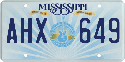 MS license plate AHX649