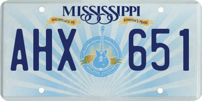 MS license plate AHX651