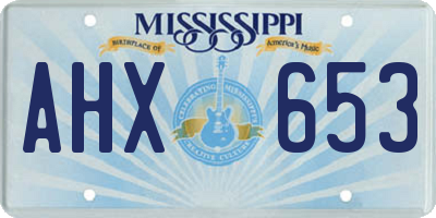 MS license plate AHX653
