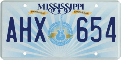 MS license plate AHX654