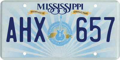MS license plate AHX657