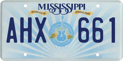 MS license plate AHX661