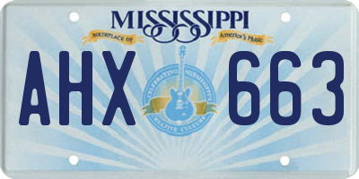 MS license plate AHX663