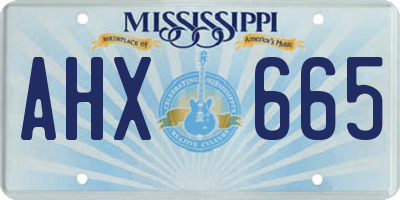 MS license plate AHX665