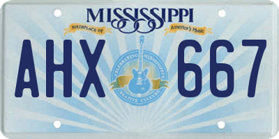 MS license plate AHX667