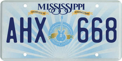 MS license plate AHX668