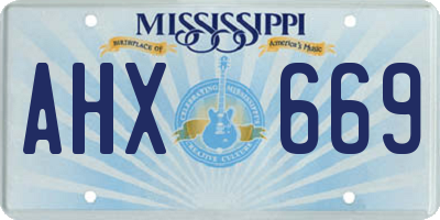 MS license plate AHX669