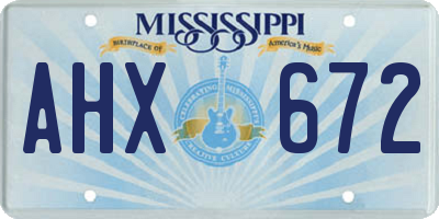 MS license plate AHX672