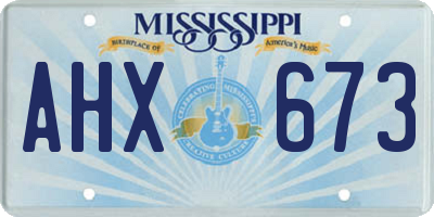 MS license plate AHX673
