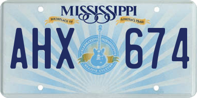 MS license plate AHX674