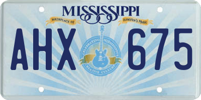 MS license plate AHX675