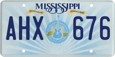 MS license plate AHX676