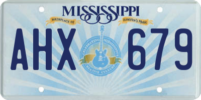 MS license plate AHX679