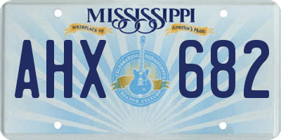 MS license plate AHX682