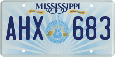 MS license plate AHX683