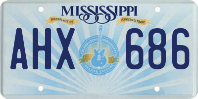 MS license plate AHX686