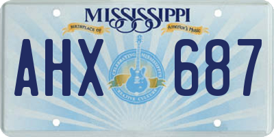 MS license plate AHX687