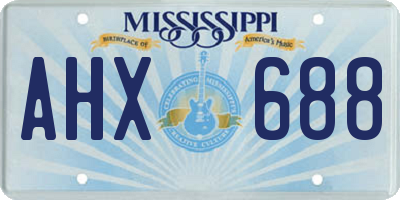 MS license plate AHX688