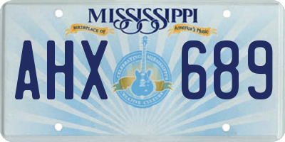 MS license plate AHX689
