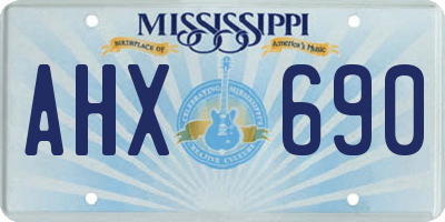 MS license plate AHX690