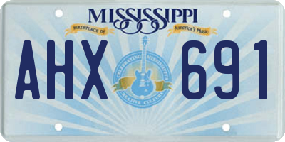 MS license plate AHX691