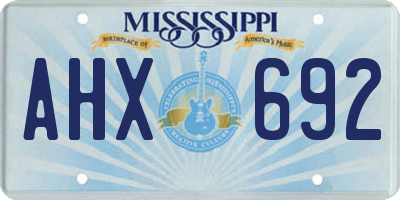 MS license plate AHX692