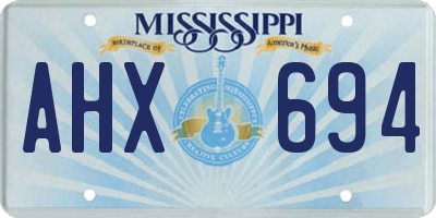 MS license plate AHX694