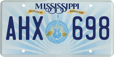 MS license plate AHX698