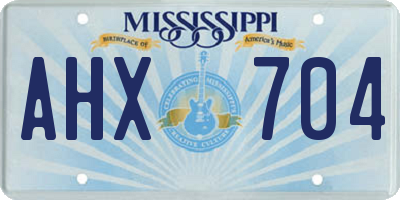 MS license plate AHX704