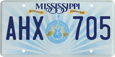 MS license plate AHX705