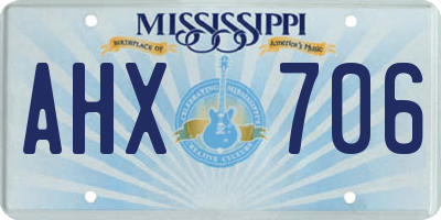 MS license plate AHX706
