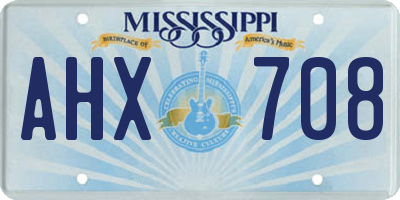 MS license plate AHX708