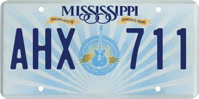 MS license plate AHX711
