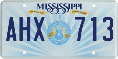 MS license plate AHX713