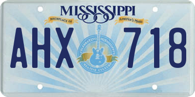 MS license plate AHX718